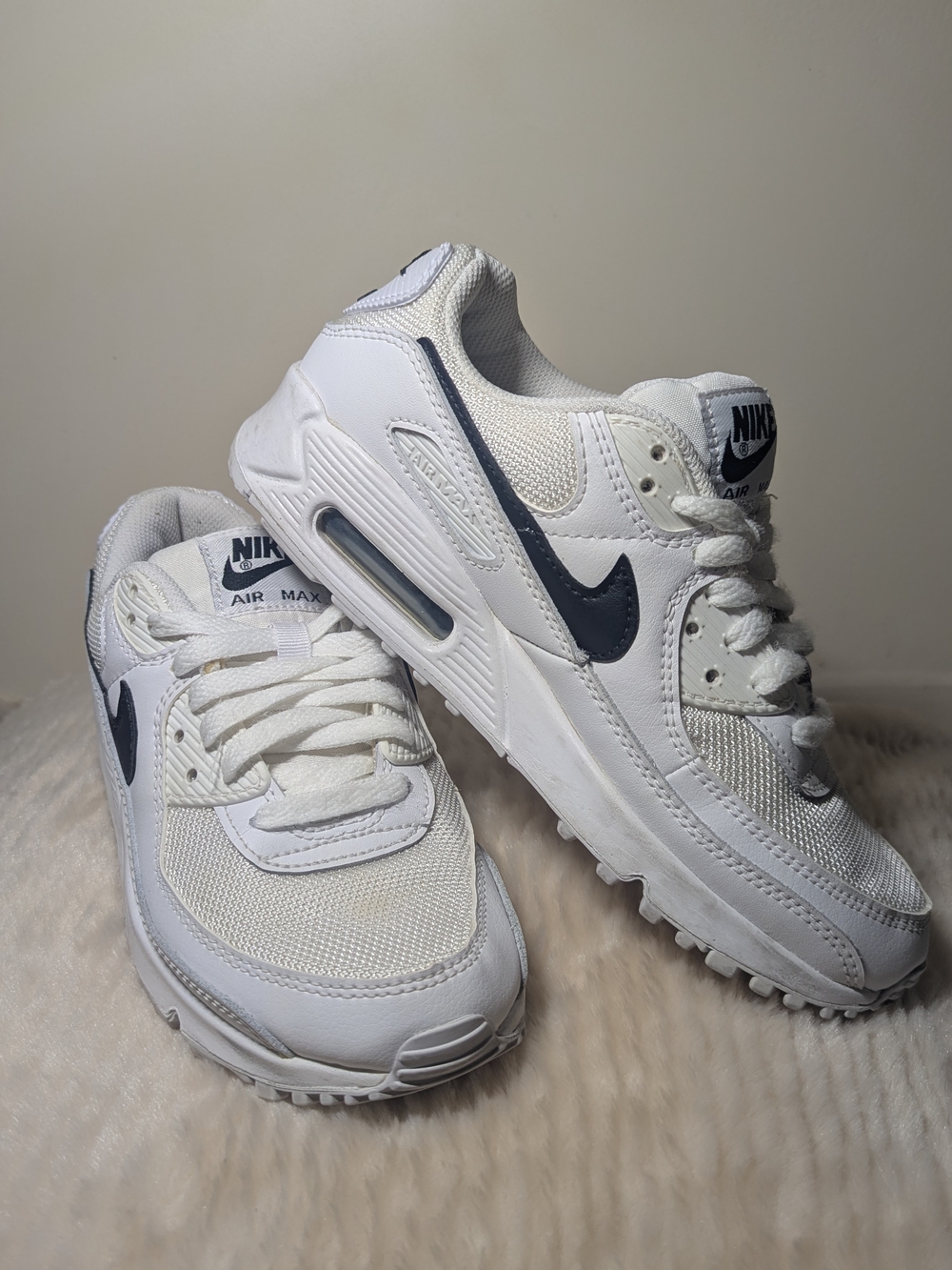 Nike Air Max White Sneakers with Black Swoosh